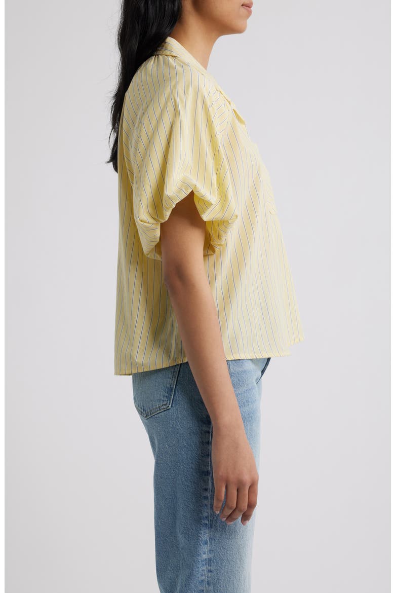 Biance Bubble Sleeve Button-Up Top, Alternate, color, LEMON DROP