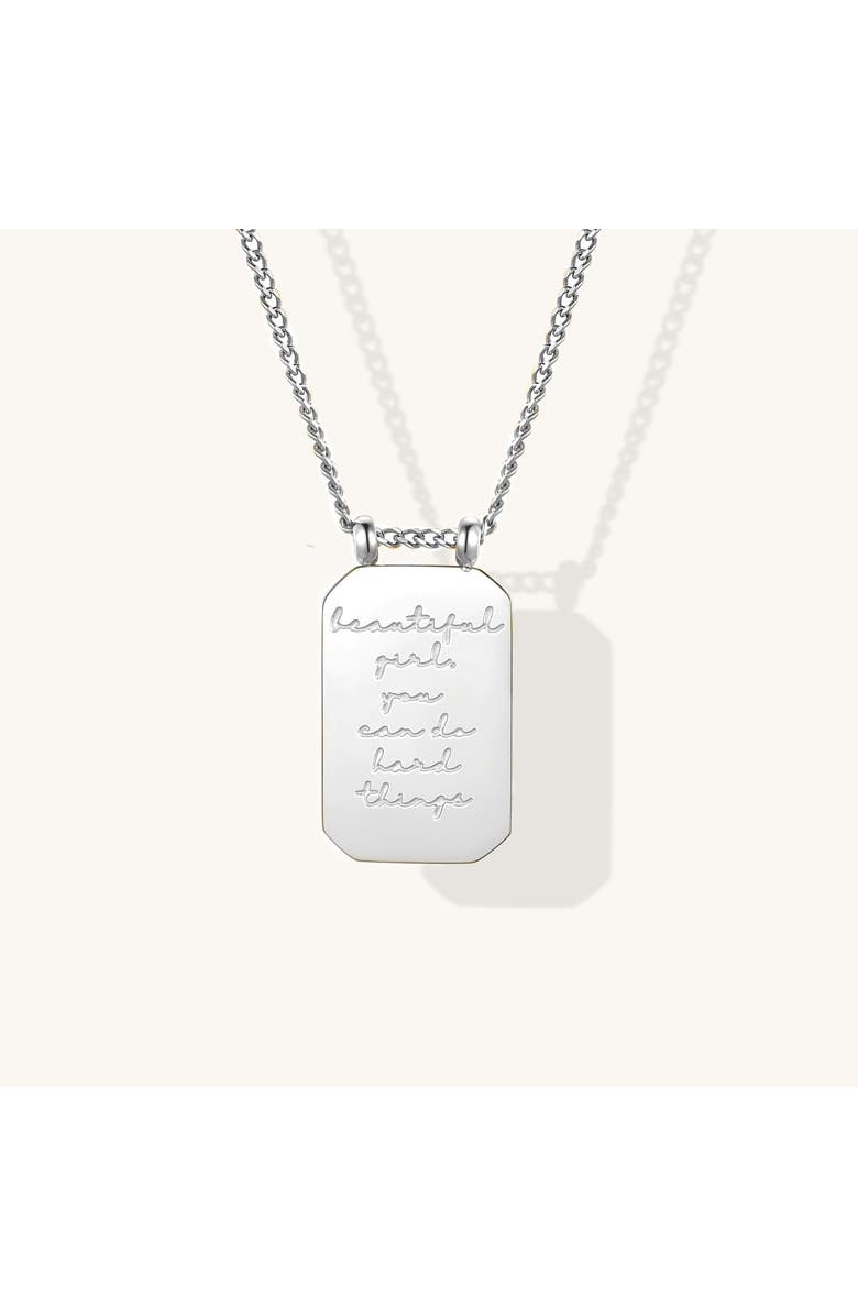 Mantra Beautiful Girl, You Can Do Hard Things - Necklace, Main, color, Silver