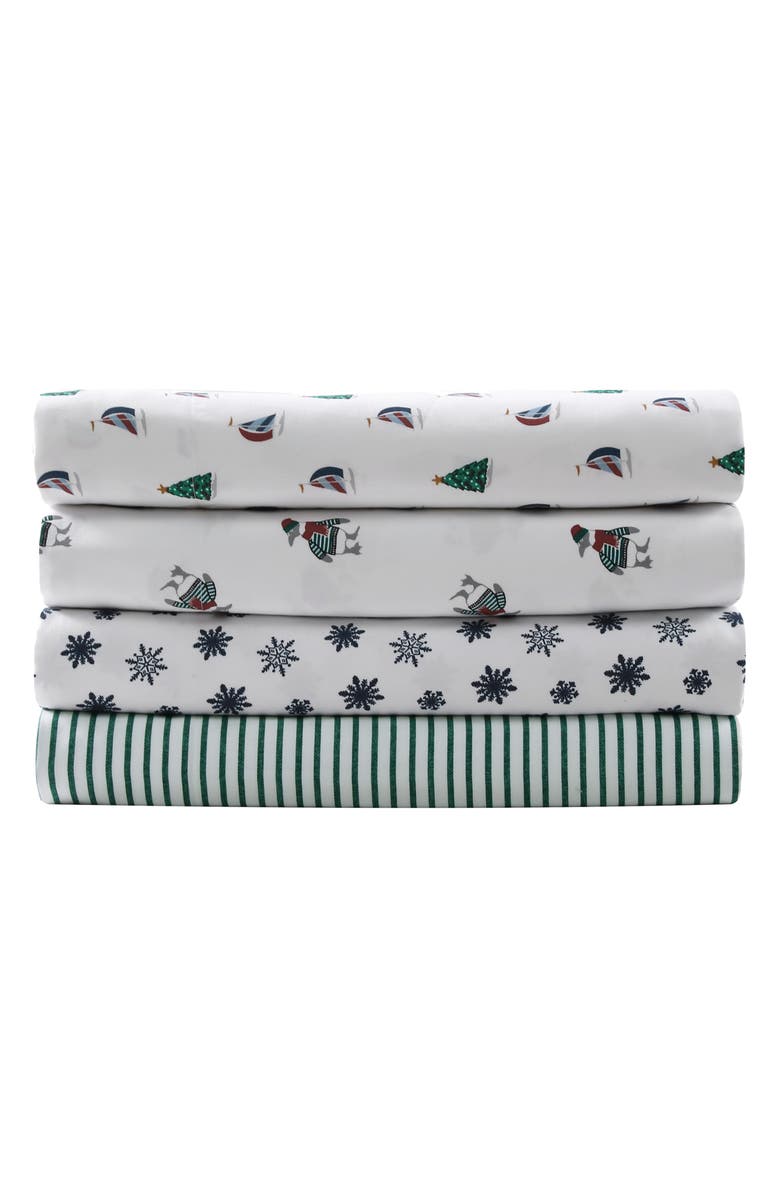 Nautica Holiday Sails Flannel Sheet Set, Alternate, color,
