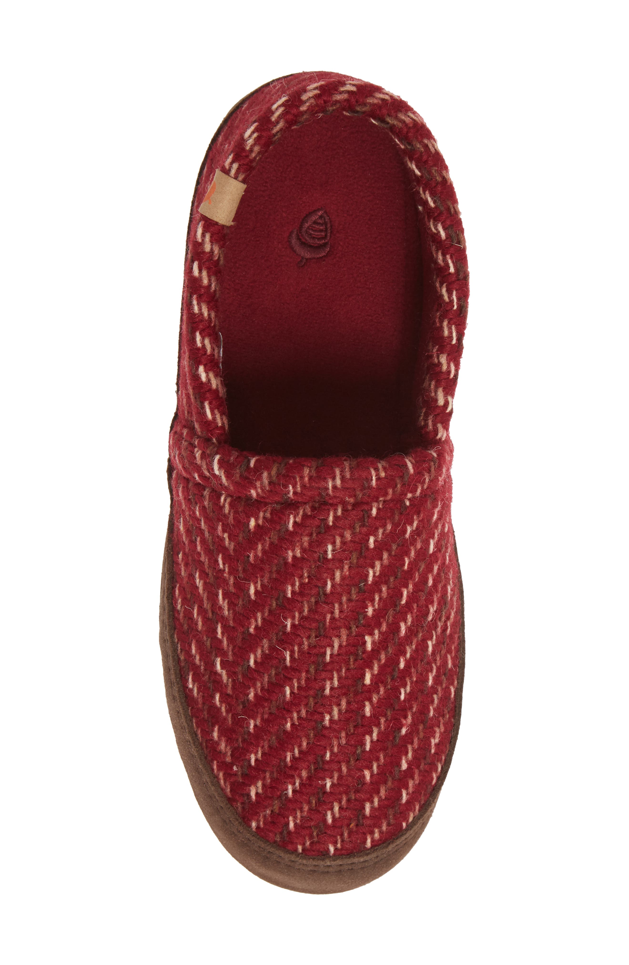 Moc Slipper, Alternate, color, GARNET WOVEN TWEED