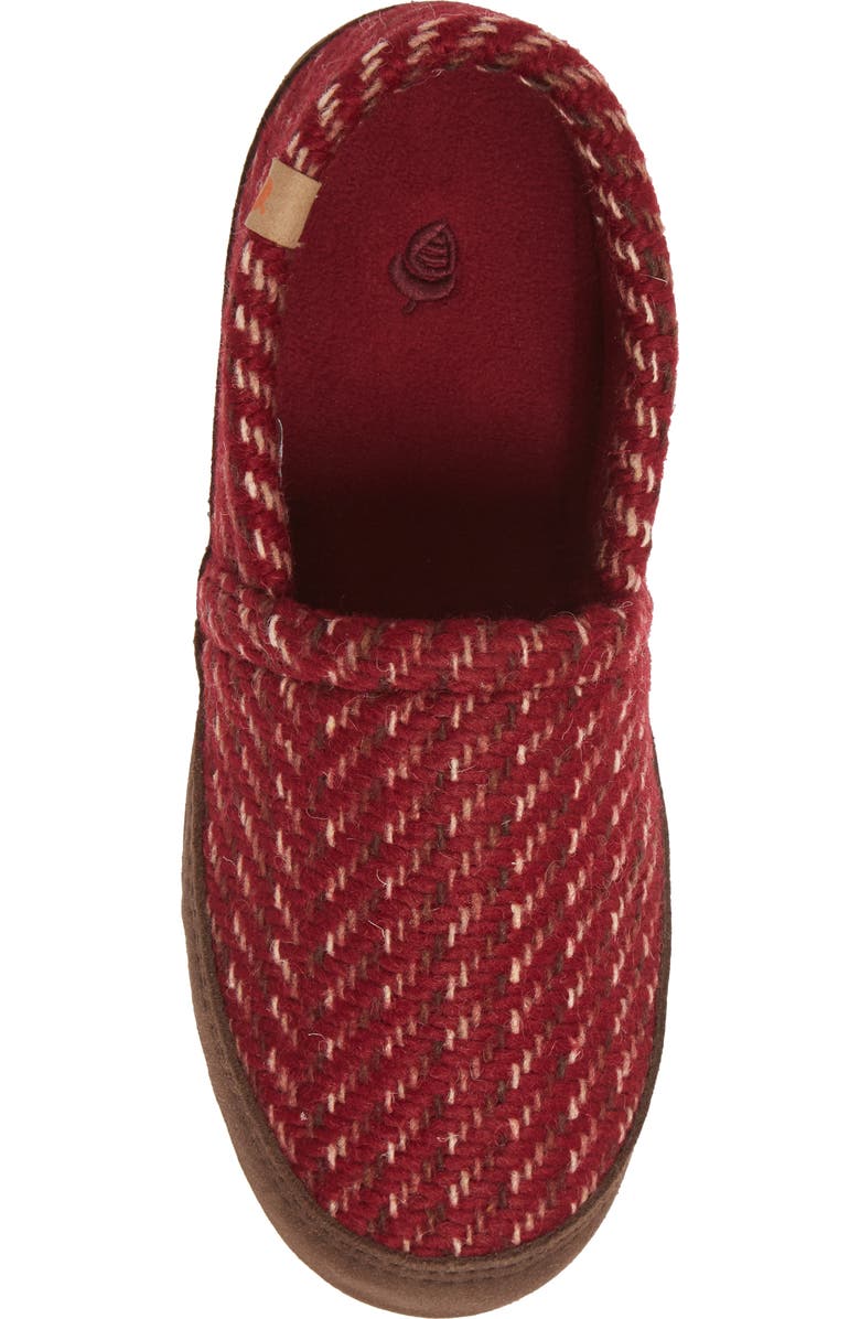 Acorn Moc Slipper, Alternate, color, Garnet Woven Tweed
