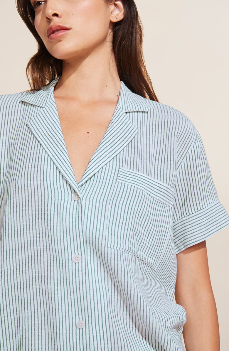 Eberjey Nautico Stripe Short Sleeve Shirt 
Shorts Pajamas, Alternate, color, 