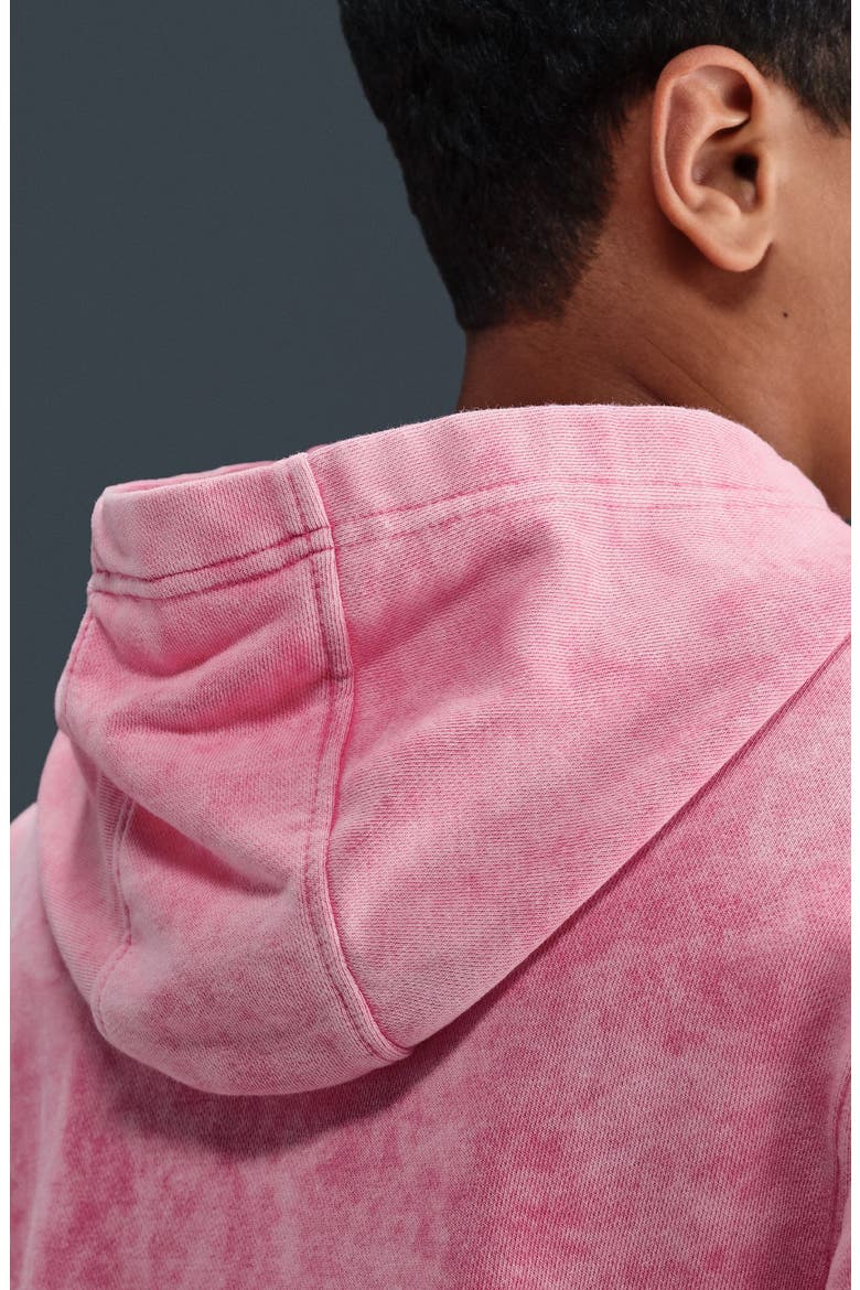 Kids' Cotton Blend Fleece Hoodie, Alternate, color, PINKSICLE/ WHITE