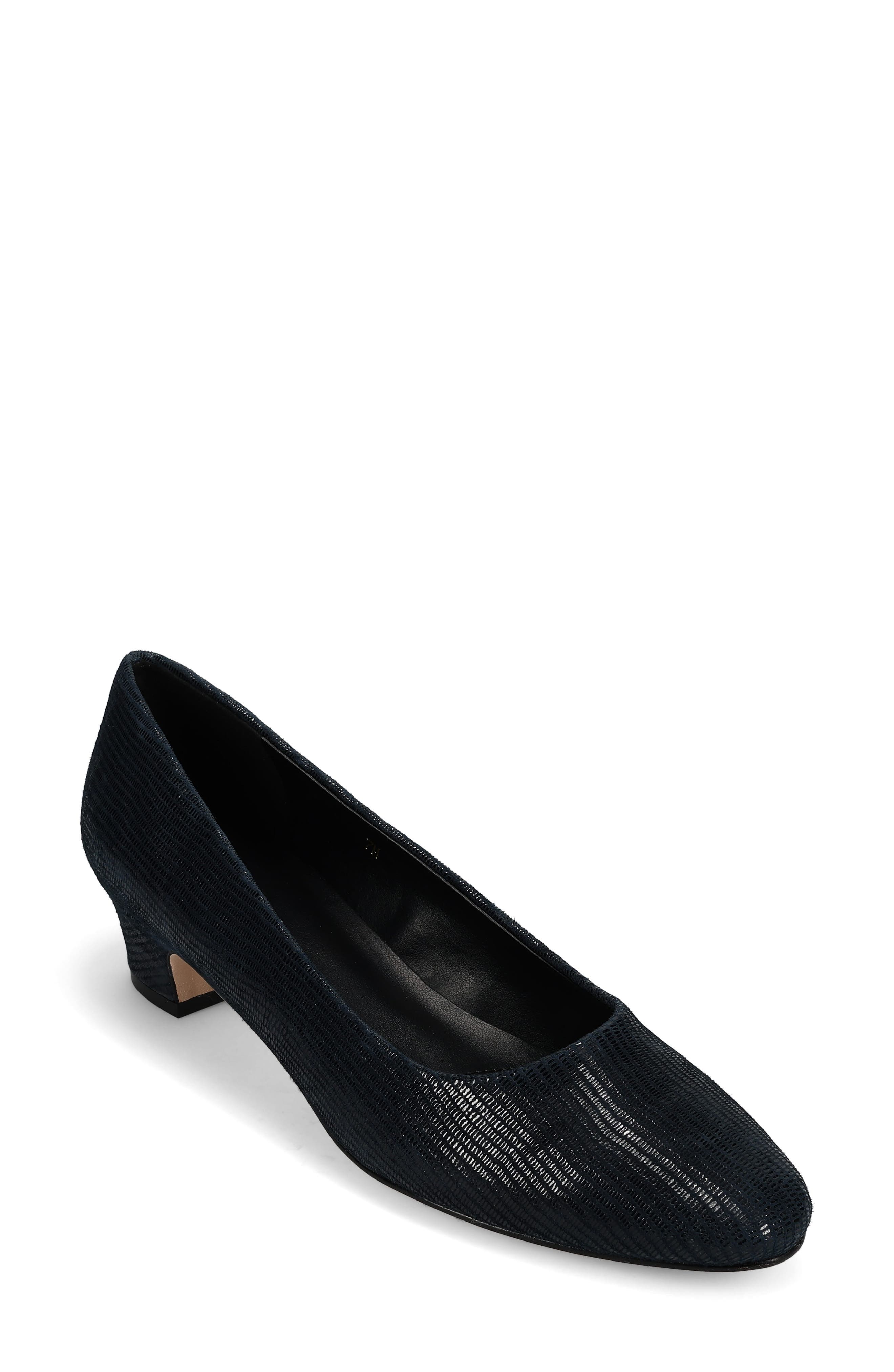 'Astyr' Almond Toe Pump, Alternate, color, NAVY MINI LIZARD PRINT