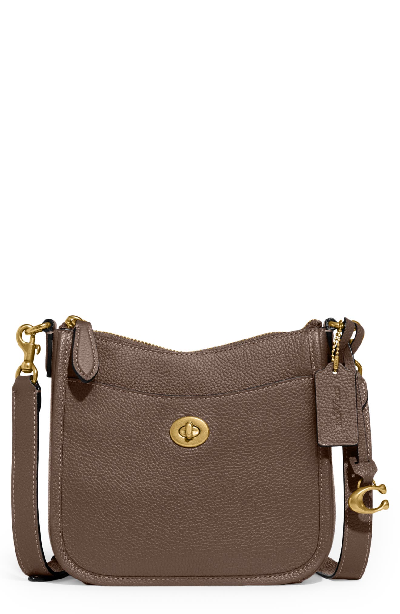 Chaise 10 Leather Crossbody Bag, Main, color, B4/ DARK STONE