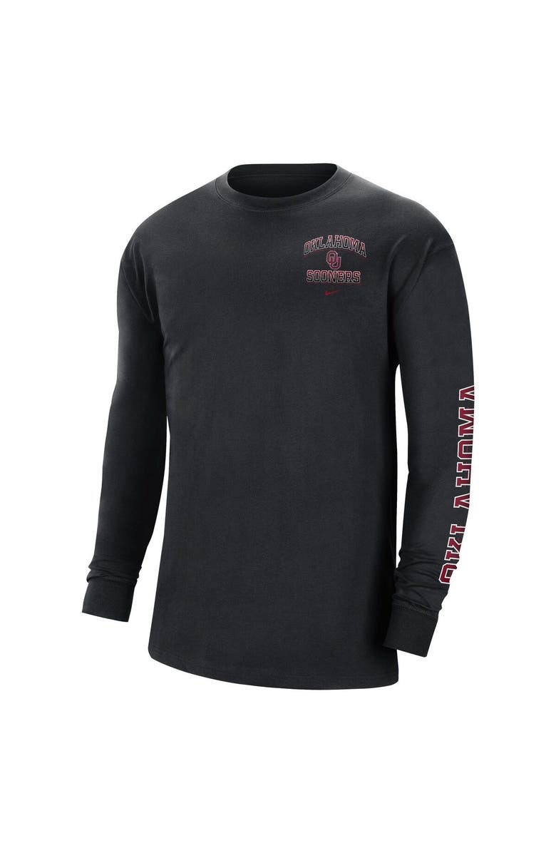 Nike Men's Nike Black Oklahoma Sooners Tour Max 90 Long Sleeve T-Shirt, Alternate, color, Black