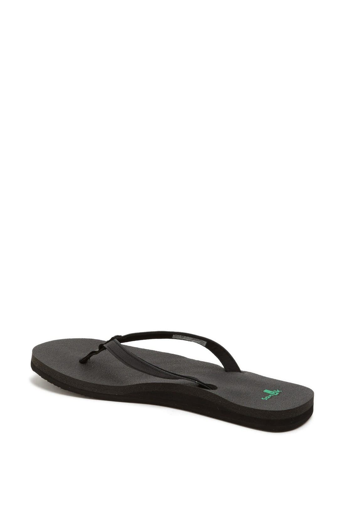 'Yoga Joy' Flip Flop, Alternate, color, BLACK