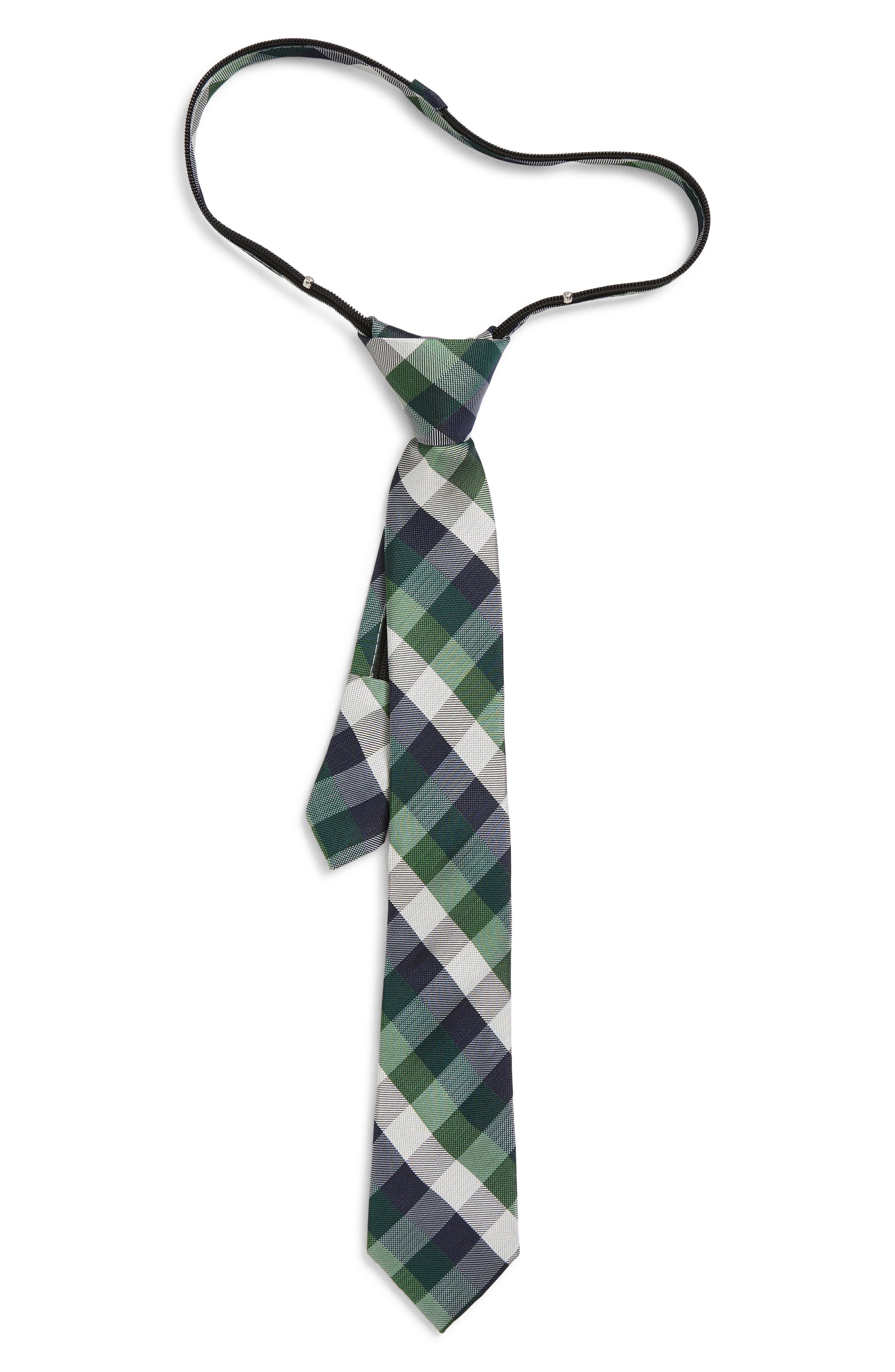 Nordstrom Kids' Anders Check Pre Tied Silk Blend Tie