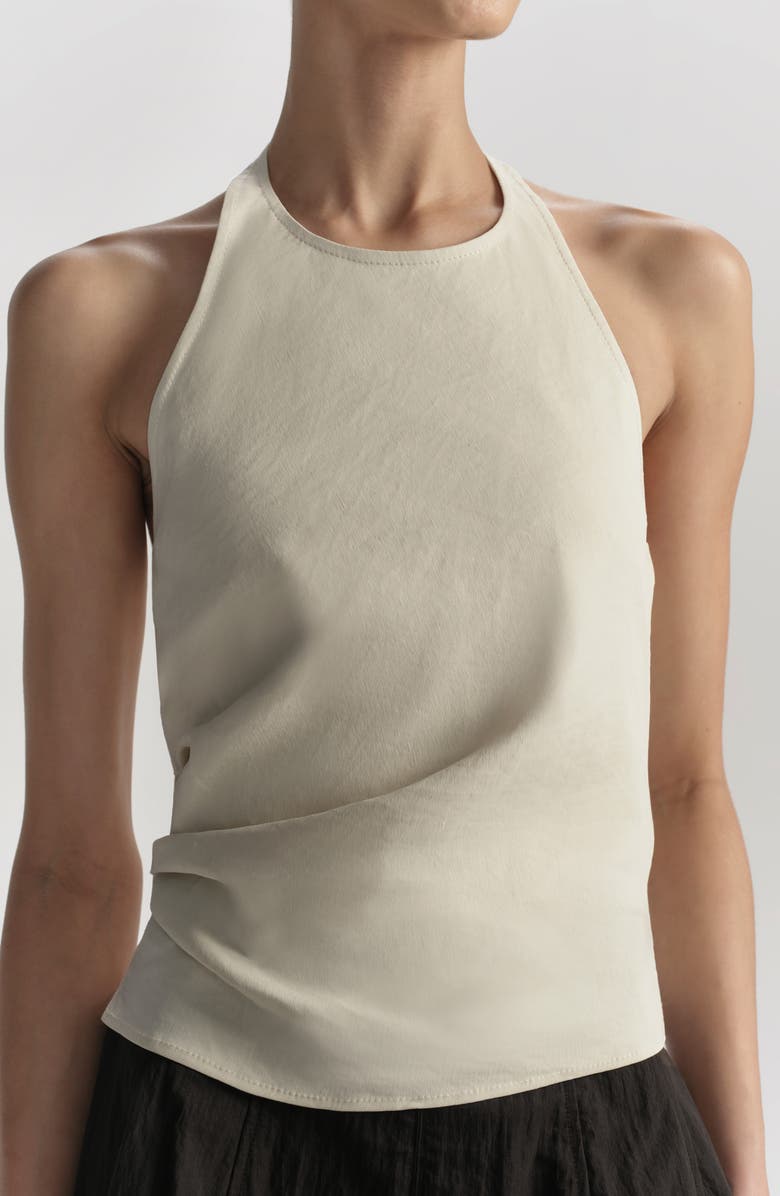 A.L.C. Sylvie Linen Blend Halter Top, Alternate, color, Buttercream