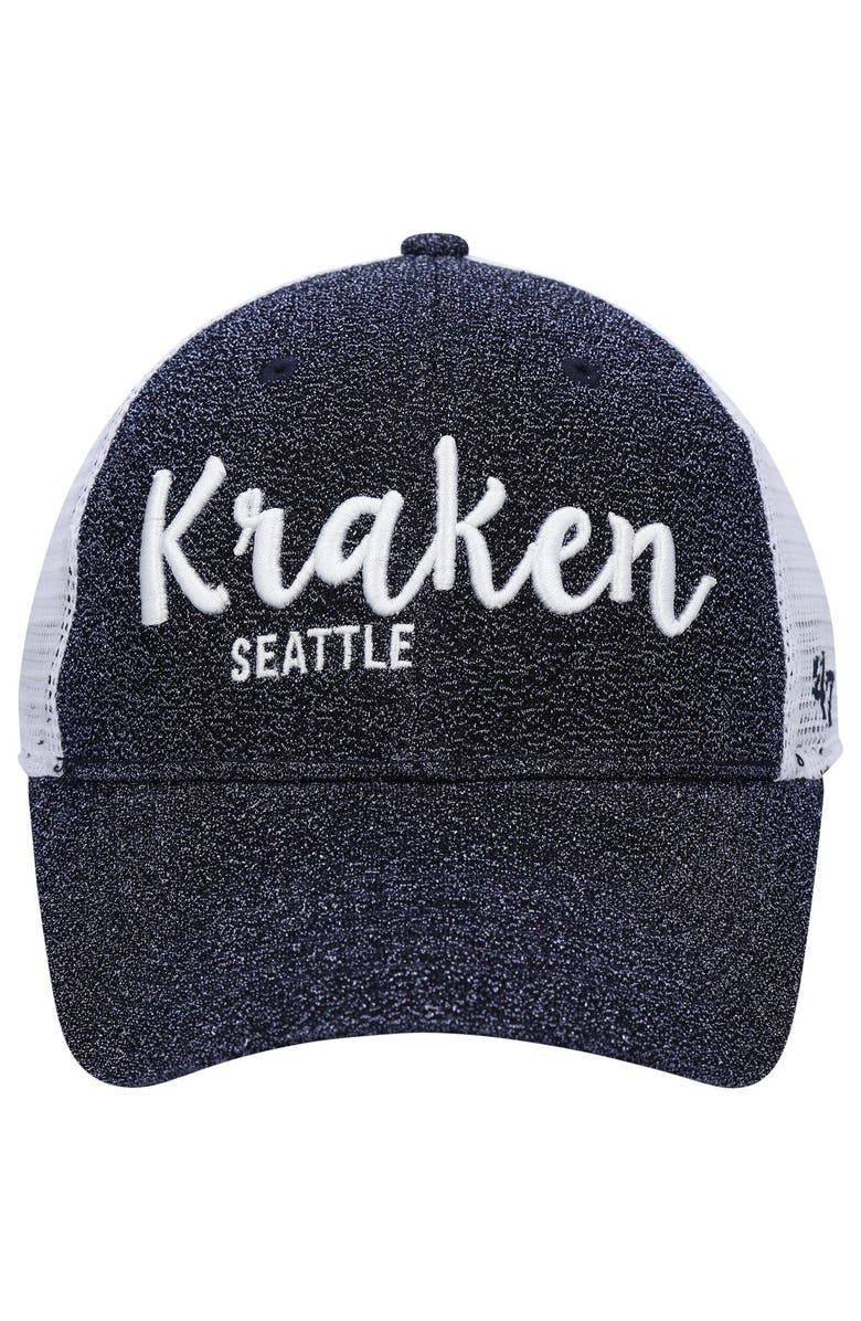 '47 Women's '47 Navy/ Seattle Kraken Encore MVP Trucker Snapback Hat, Alternate, color, Navy