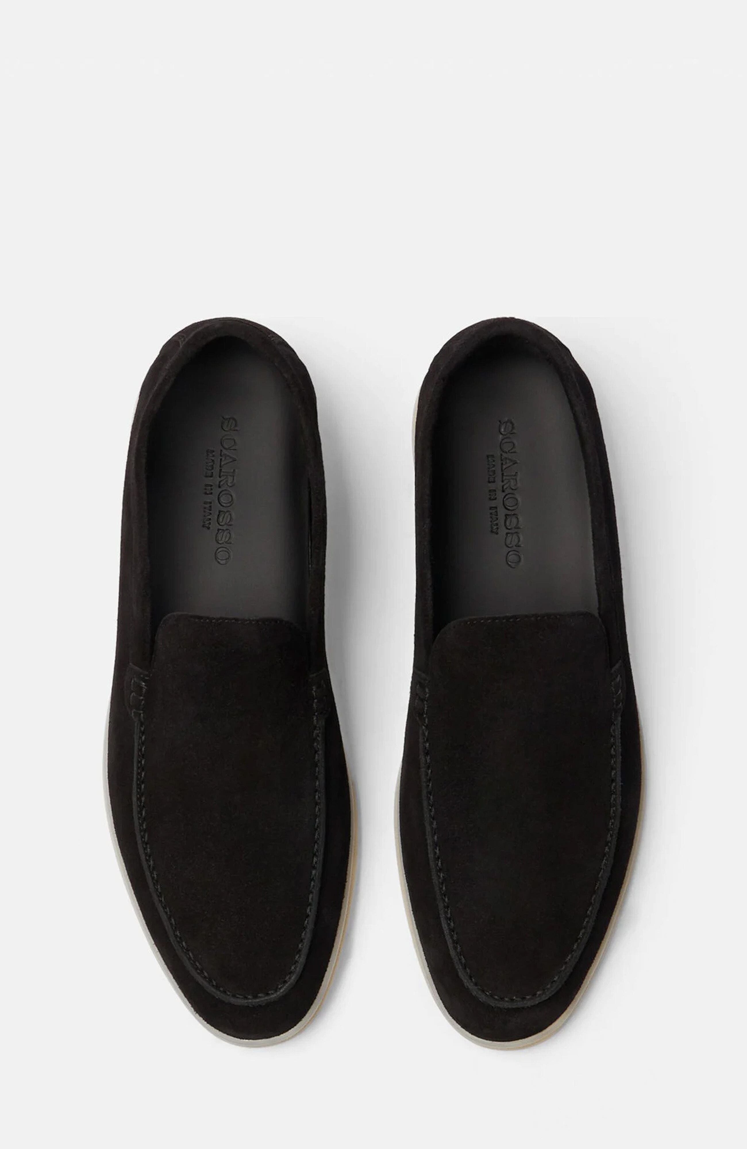 SCAROSSO Ludovico Loafers, Alternate, color, Black - Suede Edit