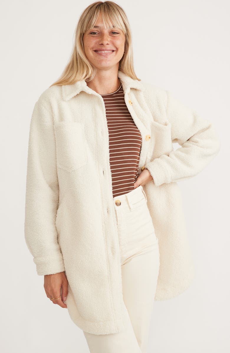 Marine Layer Bailey Longline High Pile Fleece Shirt Jacket, Alternate, color,