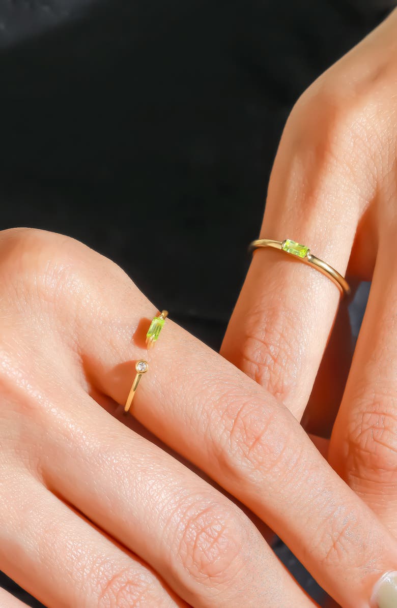 YS GEMS Baguette Gemstone Ring, Alternate, color, Green