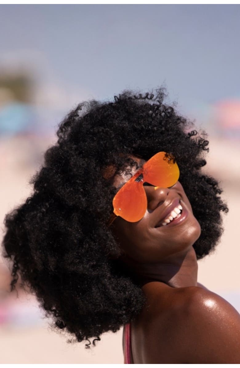 Tribal ëyës Amber 74mm Aviator Sunglasses, Alternate, color, Orange