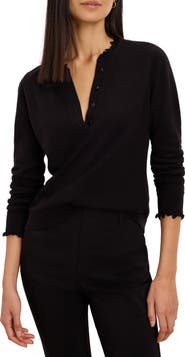 NIC+ZOE Henley Ruffle Sweater