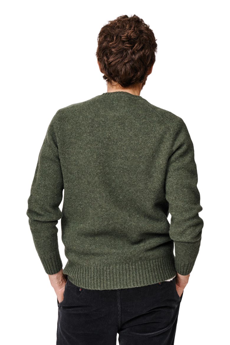 Prestwick Shetland Crew Neck Sweater, Alternate, color, Dark Green