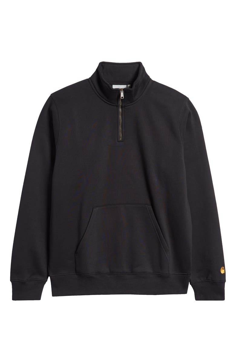 Carhartt Work In Progress Chase Quarter Zip Pullover, Alternate, color, Black / Gold