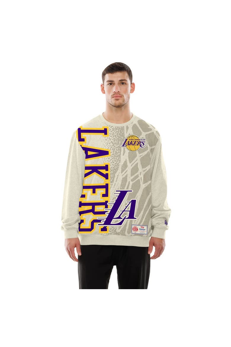 Men's New Era Tan Los Angeles Lakers 2025/26 City Edition Sweatshirt, Main, color, Tan