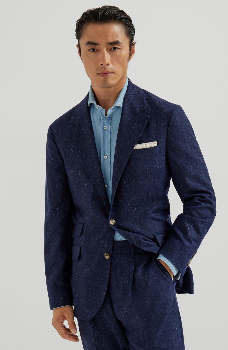 Brunello Cucinelli Grisaille Cavallo blazer, Alternate, color, Sapphire