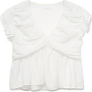 MANGO TEEN Ruched Ruffle Top