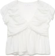 MANGO TEEN Ruched Ruffle Top