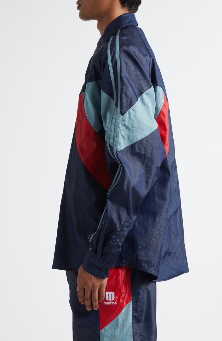 Martine Rose Shirt Track Jacket, Alternate, color, Blue Navy