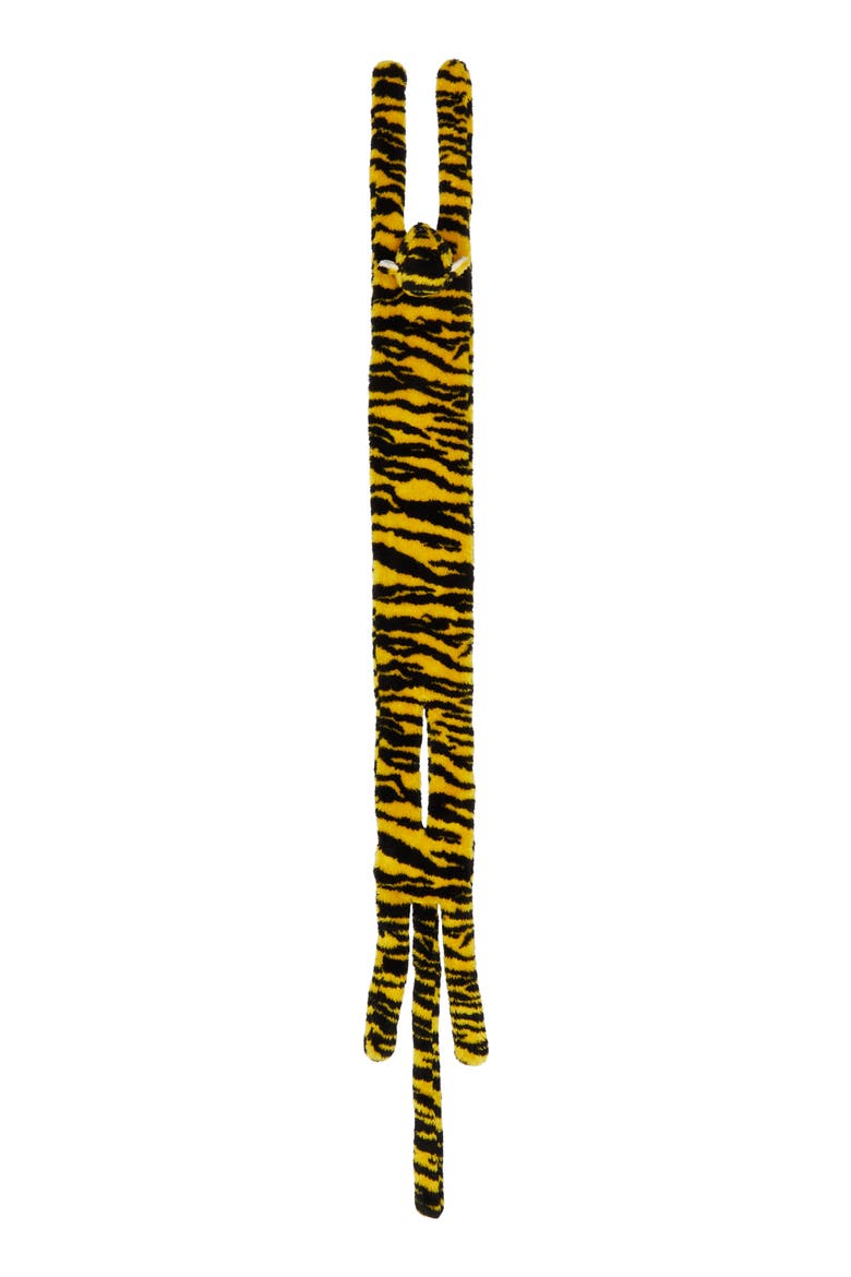 Tiger Faux Shearling Scarf, Alternate, color, GOLDEN YELLOW
