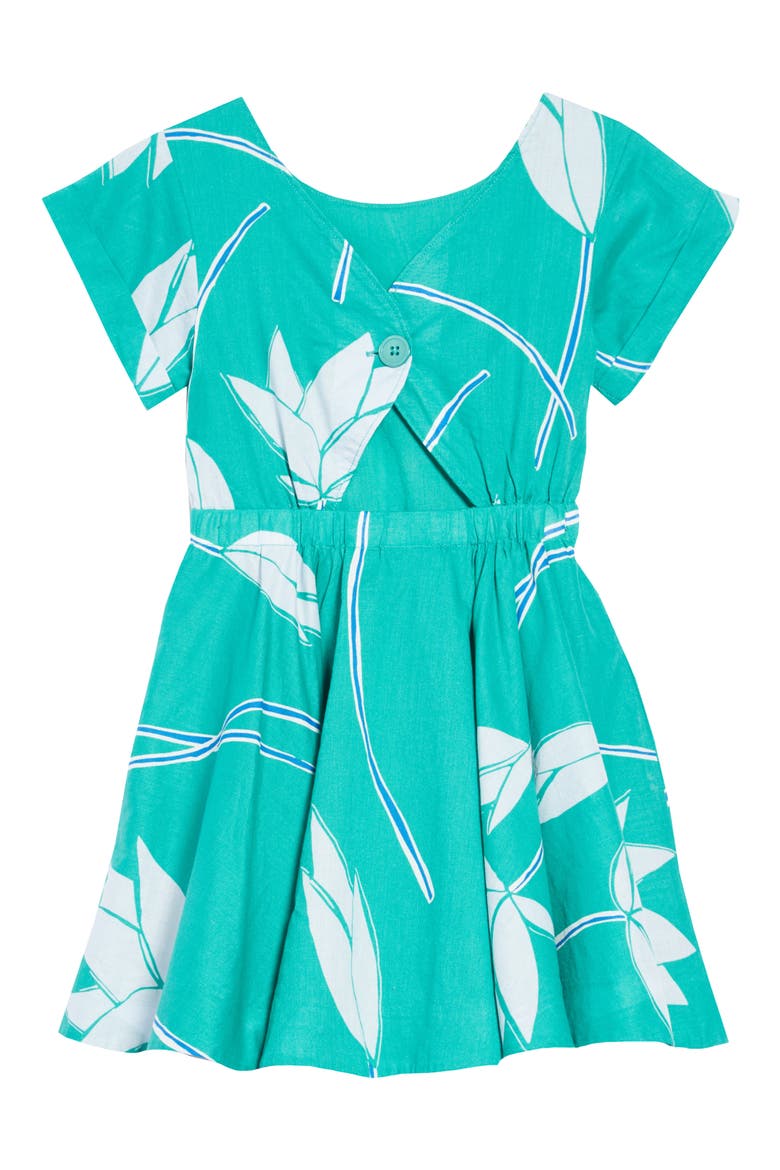 Cotton Skater Dress, Alternate, color, TEAL FLORAL