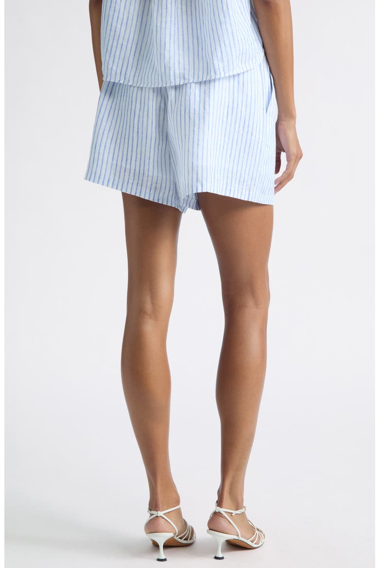 Casey Striped Linen Shorts, Alternate, color, WHITE/ CLASSIC BLUE