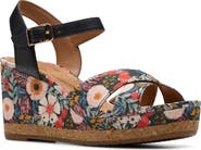 Clarks® Chicly Floral Wedge Sandal