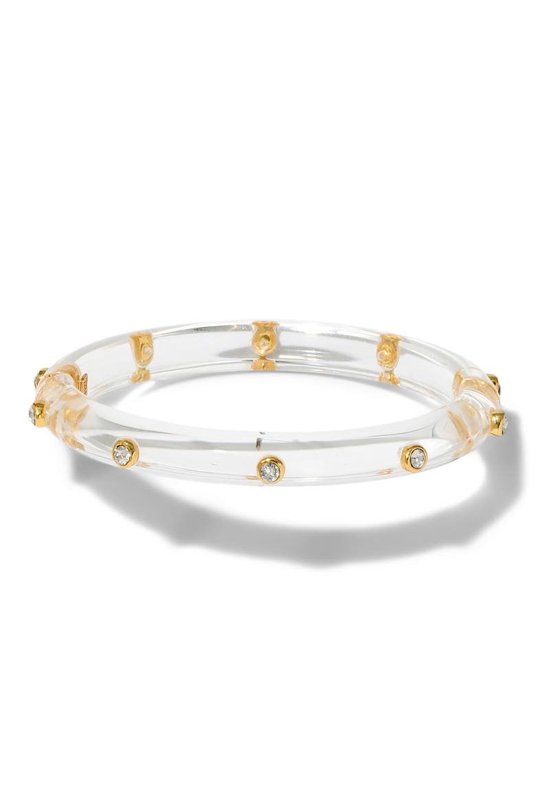 Lucite Crystal Studded Hinge Bangle, Main, color, NO COLOR