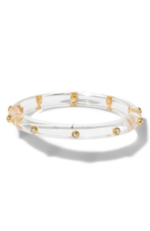 Lucite Crystal Studded Hinge Bangle