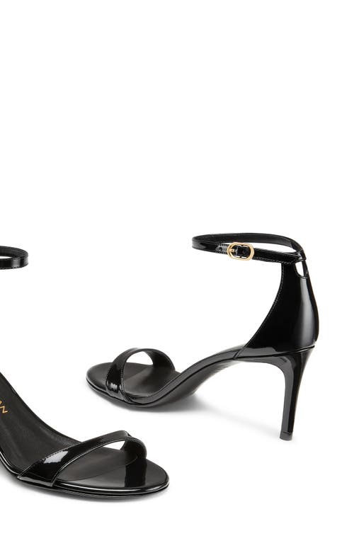 Stuart Weitzman Nudist Ii 75 Patent Leather Sandals In Black