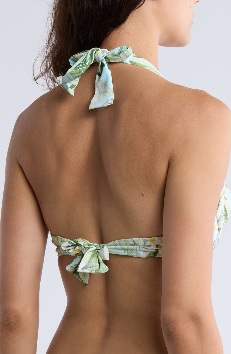 Tommy Bahama Paradise Fronds Underwire Halter Bikini Top, Alternate, color,