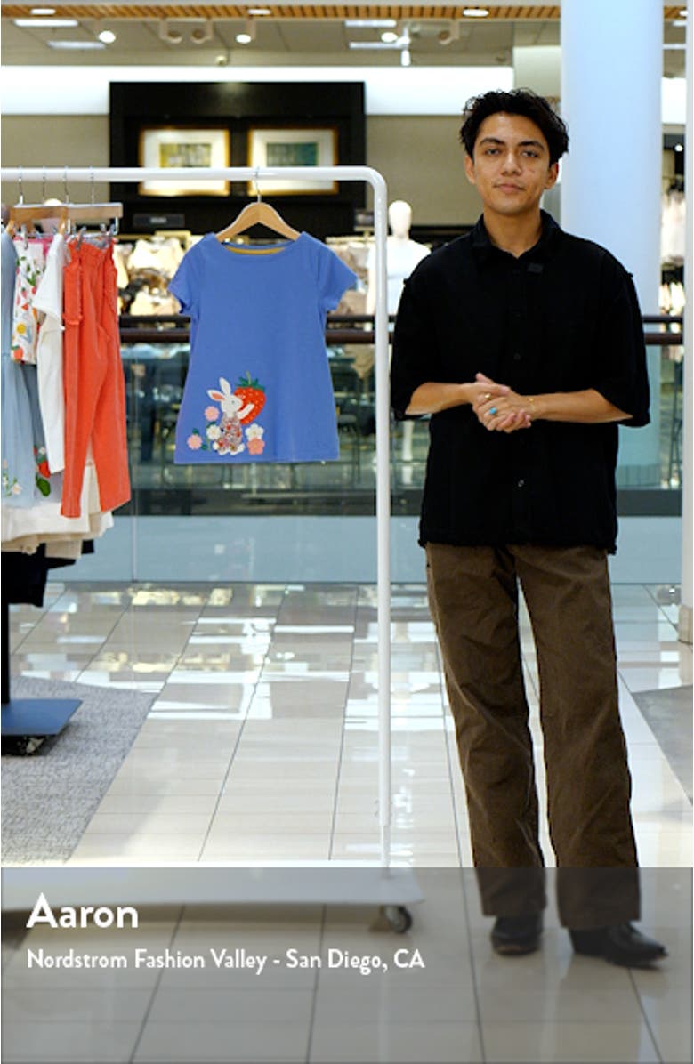 Kids' Bunny Appliqué Cotton Graphic Tunic Top, sales video thumbnail