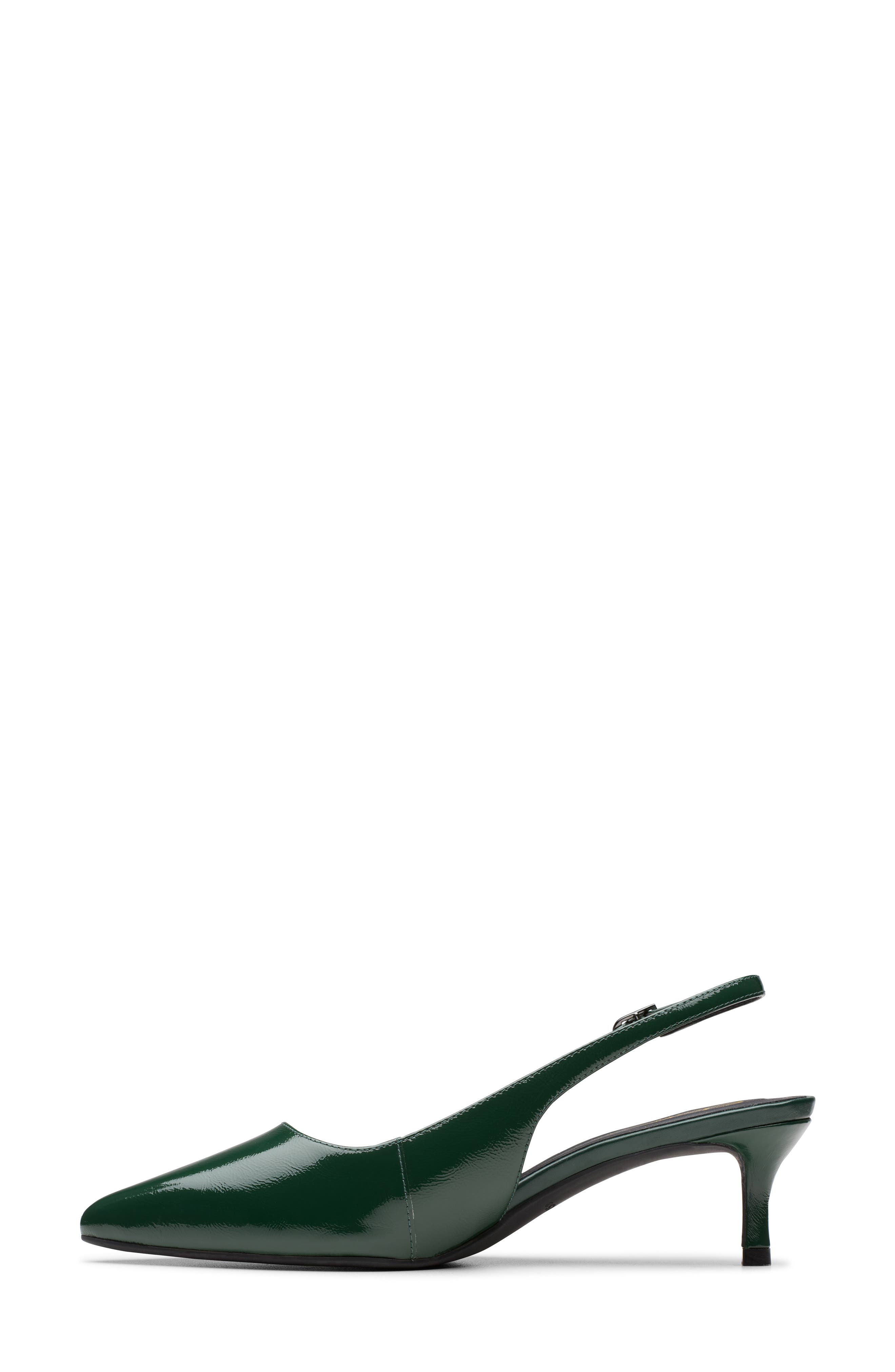 Zarey Leather Slingback Pump, Alternate, color, DARK GREEN