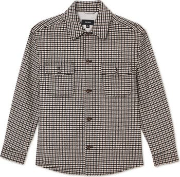 Liam Houndstooth Wool Blend Overshirt