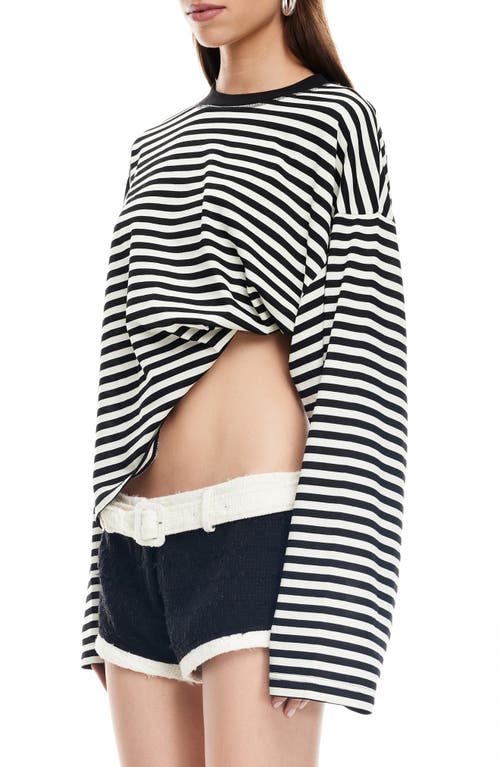 Lioness Bloom Stripe Top In Black