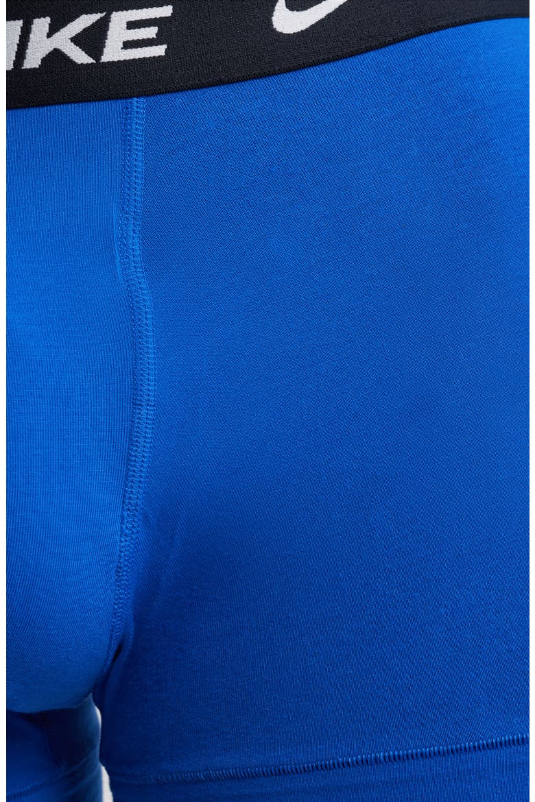 Dri-FIT Essential Assorted 3-Pack Stretch Cotton Trunks, Alternate, color, BLUE/ BLACK ASSORTED