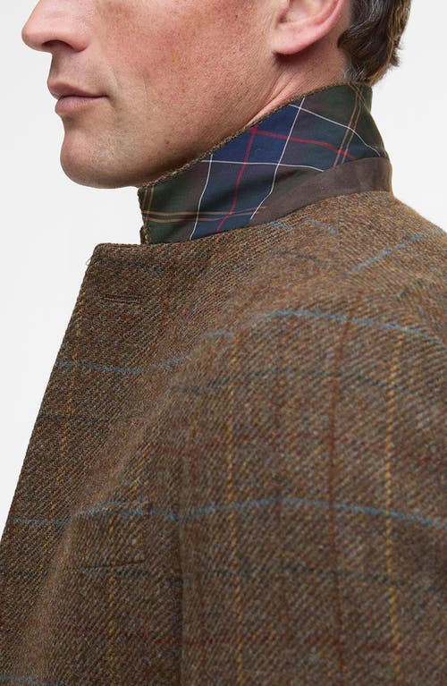 Barbour Sullivan Brown Tattersall Wool Blend Flannel Sport Coat In Brown