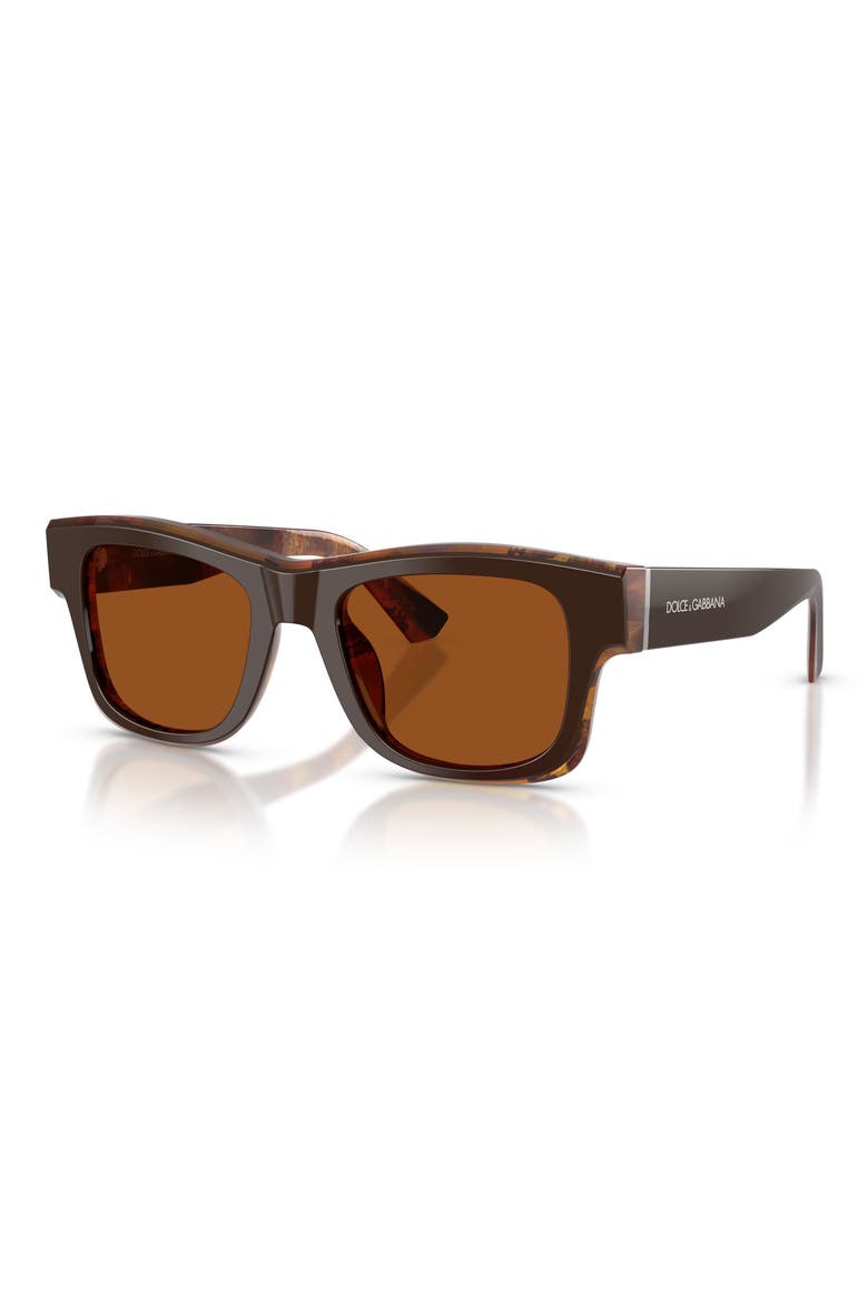 52mm Square Sunglasses, Alternate, color, TOP BROWN/ PEARL GOLD BROWN