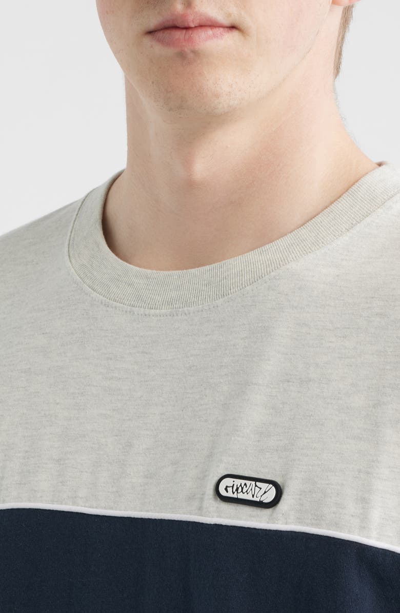 Rip Curl Halfa Panel Cotton T-Shirt, Alternate, color, Grey Marle