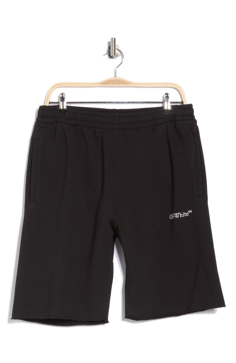 Off-White Caravag Paint Sweatshorts, Alternate, color, Black And White