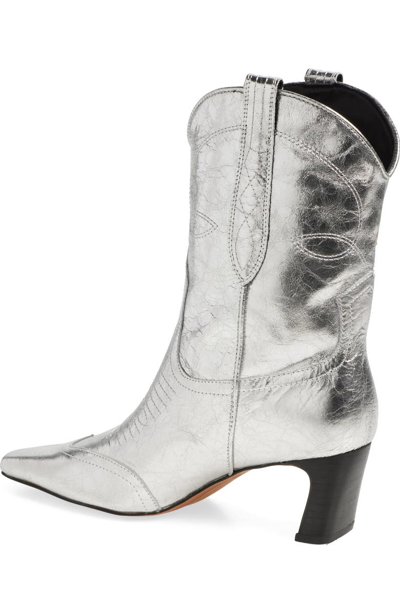 Steve Madden Josefine Western Boot, Alternate, color, Silver Leather