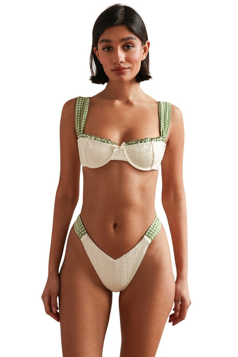 Blue Belle Underwire Bikini Top, Main, color, Creme