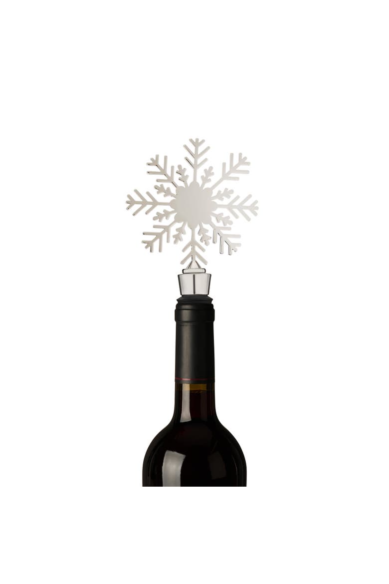Holiday Snowflake Bottle Stopper, Alternate, color, Silver