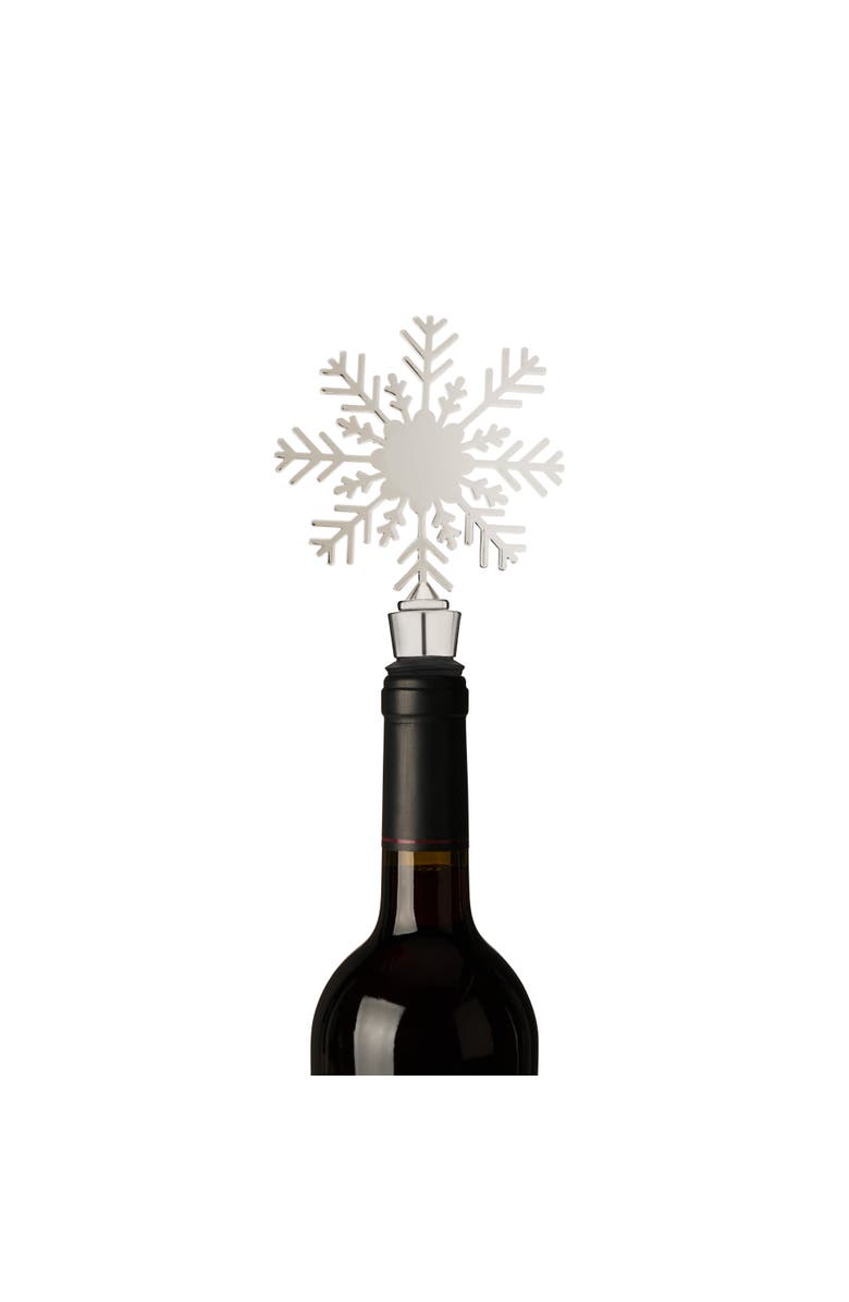 TWINE Holiday Snowflake Bottle Stopper, Alternate, color, Silver
