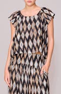 MELLODAY Geo Print Cap Sleeve Top