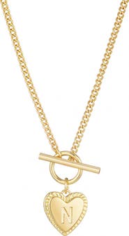 Adornia Initial Heart Toggle Necklace