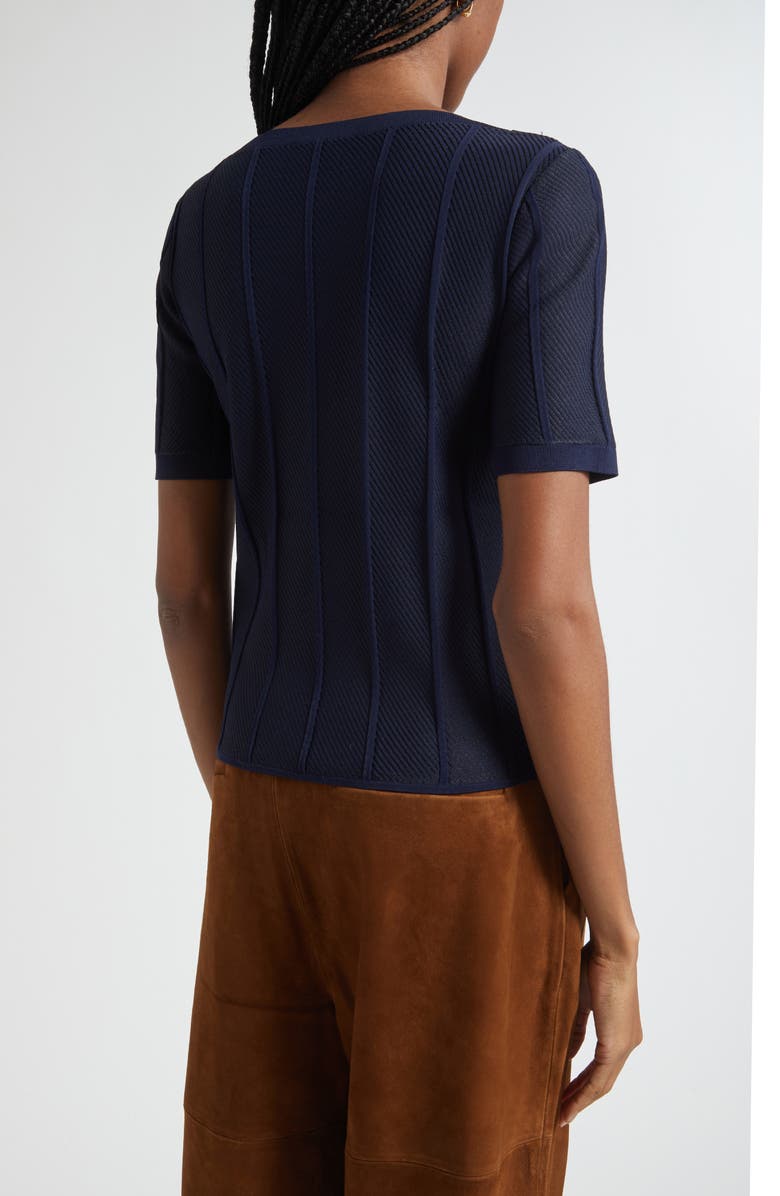 ST. JOHN Diagonal Knit Sweater, Alternate, color, Navy